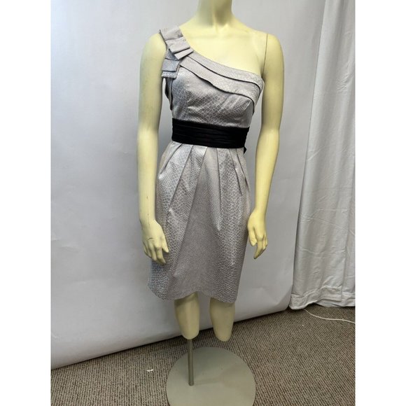 DB Studio White Stretch‎ Light Gray Dress Size 2 - Picture 1 of 11